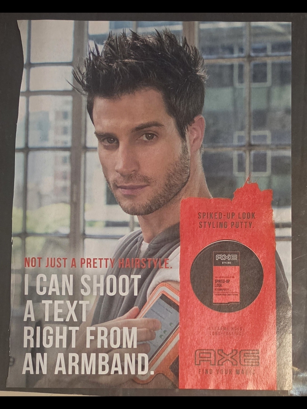 AXE Spiked-Up Look Styling Putty Poster - Black & Beige Tones